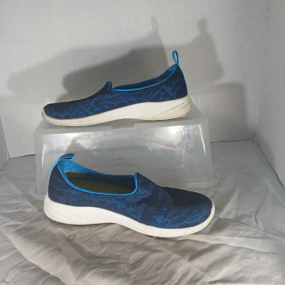 Vionic Hydra Slip On Sneakers 6 Navy‎ Blue Mesh Orthotic Walking Shoes ASR1288